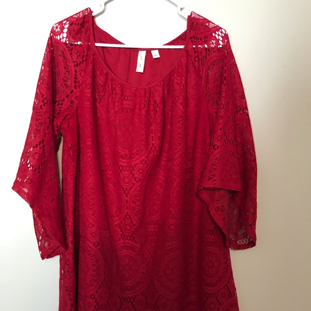 Women’s TACERA Red Lace Dress Size Large